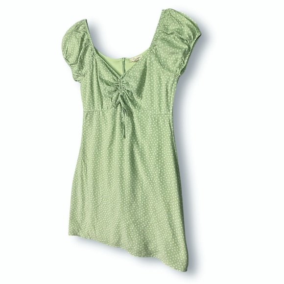 L.A. Hearts Mini Dress Sz M Puff Sleeves Sweatheart Y2K Coquette Cottagecore - Picture 6 of 12